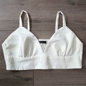 White V-Neck Bralette Top